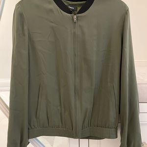 Theory Silk Green Bomber Jacket - Size S